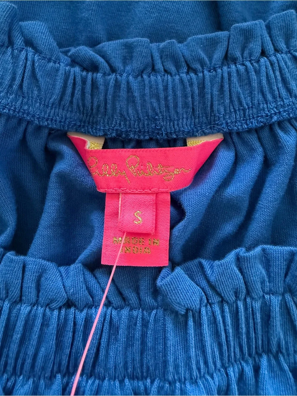 NWT Lilly Pulitzer Fayette Off-Shoulder Eyelet Sleeve Blue Women's Top, Small - Picture 6 of 8